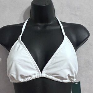 Wild fable bikini Top size Medium (8-10) game day white new with tags